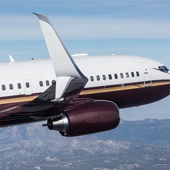 Aviation Partners' blended winglets shown on a Boeing 737 in flight